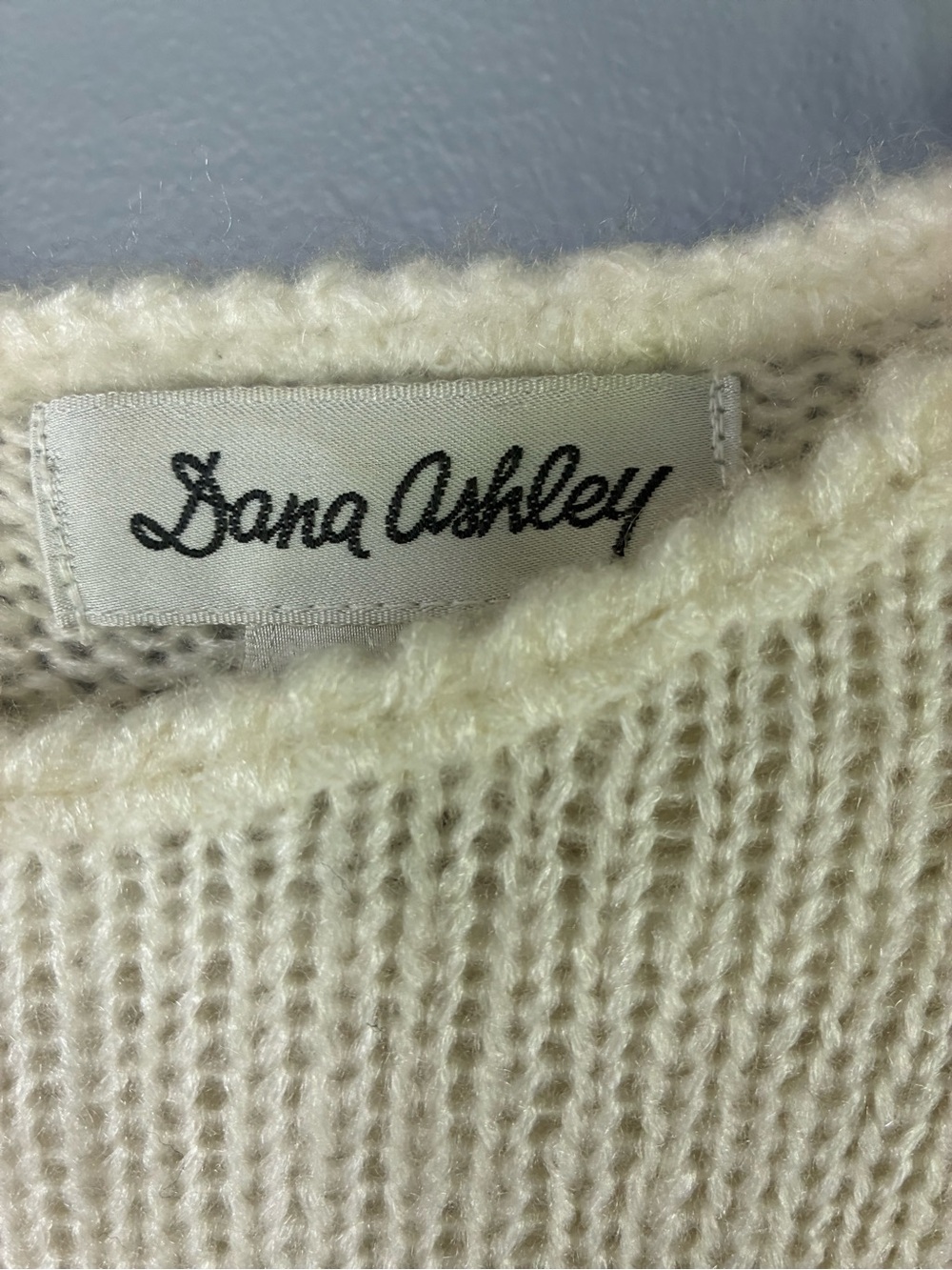 Vintage Dana Ashley Sweater lace beaded cream shoulder pads size M 80’s - Picture 3 of 8